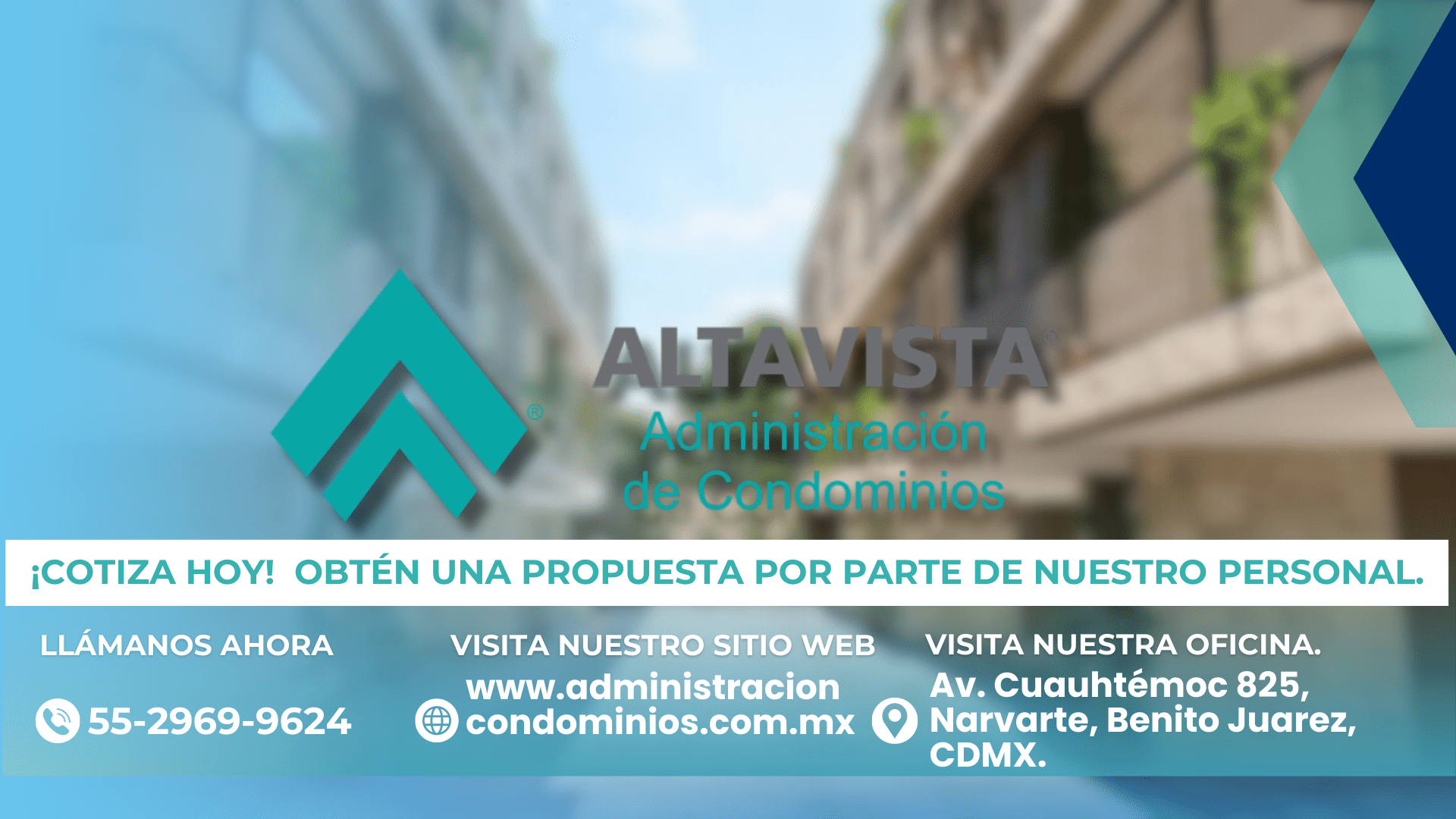 Administración Condominios en Ciudad de México y varios estados de la Republica Mexicana.